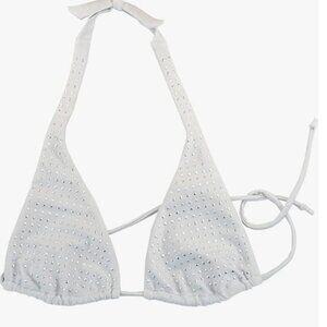 CIA MARITIMA Brazilian silver studded string bikini top M, NWT